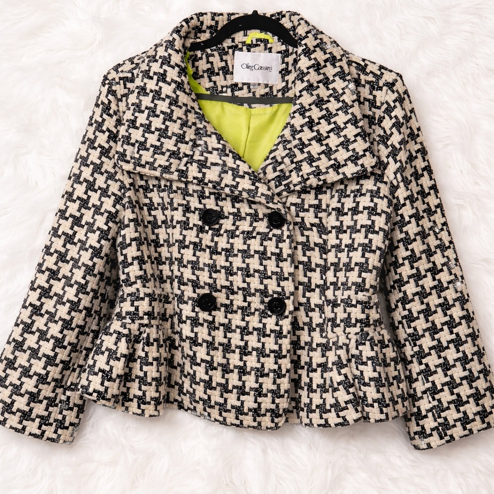 Classic Tweed Houndstooth Jacket 1X